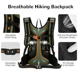 Outplea 15L Cycling Backpack with Helmet Buckle for Men Women, Small Waterproof Lightweight Bike Hiking Backpack with Chest Strap for MTB Biking Climbing, Green
