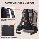 HEETA Dry Bags Waterproof Backpack 40L for Men & Women, Roll Top Heavy Duty Cushioned Hiking Backpack for Kayaking Boating Paddle Boarding Travel Camping Beach Vacation Cruise Ship Essentials, Grey