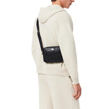 Lacoste Embossed Monogram Shoulder Bag, Black, One Size