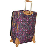 Steve Madden Designer Luggage Collection - Expandable 28 Inch Softside Bag for Men & Women - Durable Lightweight Checked Suitcase with 4-Rolling Spinner Wheels (Dark Purple)