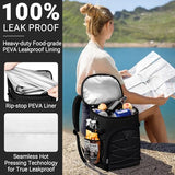 NECKORY Cooler Backpack, Lightweight and Large Capacity Soft Backpack Cooler, Leak Proof Bag for Men Women, Waterproof Insulated Lunch Bag Portable for Camping Traveling Hiking Office (Black)