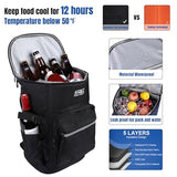 Tilami Backpack Cooler 30L Insulated Soft Cooler Lunch Bag for Camping, Beach, Hiking & Shopping,Black