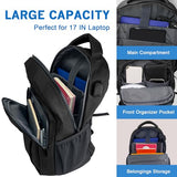 WOLT Laptop Backpack for Men Women for 15.6 Inch and 17 Inch Notebook, Travel Backpack Carry On Flight Approved with Computer Compartment, College Bookbag with USB Charging Port (Black)