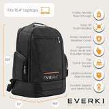EVERKI ContemPRO 117 42L Laptop Backpack – Business Travel Backpack Carry On Flight Approved for Gaming Laptop & Travel Essentials with Water-Resistant Rain Cover, Fits Laptops up to 18.4" – Black