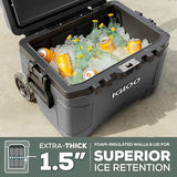 Igloo Trailmate 52Qt Wheeled Cooler, Insulated Hard Shell Ice Chest, Carbonite