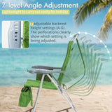 Outvita Backpack Beach Chair with 7 Position Adjustable Backrest, Lightweight Folding Aluminum Camping Chair with Detachable Storage Bag, Carry Strap & Side Pocket, 265 lbs Capacity