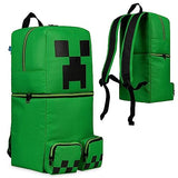 Minecraft Backpacks for Kids Creeper Boy Bag with Zipped Pockets Adjustable Straps Kids Bag for Gaming Travel and School Backpack Boy Gifts (Green 3D, 19.68x8.26x7.28inch)