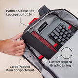 HyperX Delta Gaming Backpack Secure Organization Recycled Materials Travel Ready Black