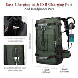 WITZMAN Travel Backpack for Men Duffle Luggage Bag with USB Charging Port