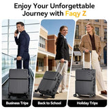 Faqy Z Carry On Luggage with Front Pocket, Zipperless Suitcase, Gray, 20 in