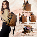 JajaHoho Roller skates bags for Women Men, Multi-functional Sports Backpack for Rollerskates, Ice skates, Inline skates, Skate Gear Storage, Durable and Stylish, 11 x 9 x 3 inches (Chestnut Brown)
