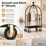 Hotel Luggage Cart, Heavy Duty Bellman Cart with 1600 lbs Capacity