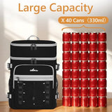 ITHWIU Cooler Backpack, 40 Cans Insulated Lunch Backpack Picnic Backpack for Men&Women, Durable Cooler Bag with 2 Leak Proof Compartments for Picnic, BBQ Camping, Lunch, Beach, Hiking, Black