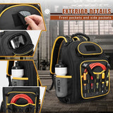 Marscamd Tool Backpack with a Tool Pouch, Heavy Duty Tool Bag with Multiple Pockets, Black
