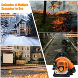 52CC 2 - Stroke Backpack Leaf Blower, 550 CFM Engine Gas Powered Leaf Blower Cordless Dust Blowers Single Cylinder Air Cooled Cleaner Garden Tool for Lawn Yard Blowing Debris Orange