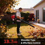 52CC Backpack Blower, 2.2 - HP 2 - Cycle Gas Leaf Blower with 780 CFM & 270 MPH, Backpack Leaf Blower, Powerful Clearing Performance for Wet Leaf & Debris Clean & Snow Removal