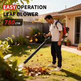 52CC Backpack Blower, 2.2 - HP 2 - Cycle Gas Leaf Blower with 780 CFM & 270 MPH, Backpack Leaf Blower, Powerful Clearing Performance for Wet Leaf & Debris Clean & Snow Removal
