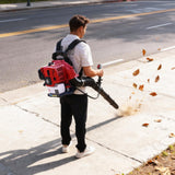 52CC Backpack Leaf Blower, 780 CFM & 270 MPH, 2.2 - HP 2 - Cycle Gas Powered Leaf Blower, for Heavy Duty Lawn Care, Wet Leaf & Debris Clean