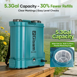 5.3Gal Battery Powered Backpack Sprayer, 120PSI Adjustable Pressure Electric Sprayer, Dual Batteries, Telescopic Wand & Corrosion - Resistant Wand, 5 Nozzles Sprayer for Planting Lawn Yard Garden