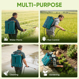 5.3Gal Battery Powered Backpack Sprayer, 120PSI Adjustable Pressure Electric Sprayer, Dual Batteries, Telescopic Wand & Corrosion - Resistant Wand, 5 Nozzles Sprayer for Planting Lawn Yard Garden