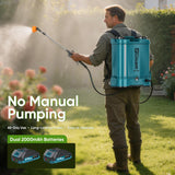 5.3Gal Battery Powered Backpack Sprayer, 120PSI Adjustable Pressure Electric Sprayer, Dual Batteries, Telescopic Wand & Corrosion - Resistant Wand, 5 Nozzles Sprayer for Planting Lawn Yard Garden