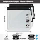 5Pcs TSA Approved Toiletry Bag - Quart Size Travel Bag for EU UK & US Carry - on Regulations Security, Quart Clear Toiletries, Cosmetic and 3 - 1 - 1 Liquids Toiletry Bag (Waterproof & Leakproof)