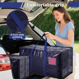 6 Pack Extra Large Heavy Duty Moving Bags with Reinforced Zipper & Wide Handles, Moisture - Resistant Storage Bins Packing Cubes for Clothes, College Dorm, Travel, and Home Organization, Dark Blue