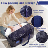 6 Pack Extra Large Heavy Duty Moving Bags with Reinforced Zipper & Wide Handles, Moisture - Resistant Storage Bins Packing Cubes for Clothes, College Dorm, Travel, and Home Organization, Dark Blue