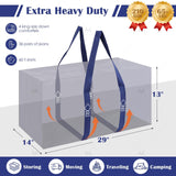 6 Pack Extra Large Heavy Duty Moving Bags with Reinforced Zipper & Wide Handles, Moisture - Resistant Storage Bins Packing Cubes for Clothes, College Dorm, Travel, and Home Organization, Dark Blue