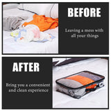 6 Pieces Large Clear Travel Packing Cube Clear Vinyl Zippered Storage Bags See Through Moving Bag PVC Multipurpose Pouch with Handle for Suitcase Shirts Dress Storage (Black, 11.8 x 10.2 x 3.9 Inch)