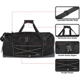 60 Liter, 26 Inch Duffle Bag – Heavy Duty Extra Large Sports Gym Equipment Travel Duffel Bag for Men and Women (Black)