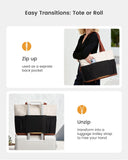 LOVEVOOK Tote Bag for Women, Expandable Laptop Work Bag 15.6 Inch, 33L Large Travel Handbag with 40oz Tumbler Holder, TSA, Chic Designer Style Contrast