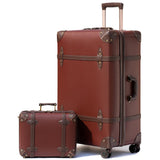 NZBZ Vintage Luggage Sets of 2, Vintage Suitcase Set for Women and Men, Cute Retro Luggage Sets Vintage Handmade Zipper Retro Trunk | Backpacks4Less