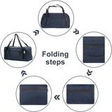 HOLYLUCK Foldable Travel Duffel Bag For Women & Men Luggage Great for Gym (Navy Blue)
