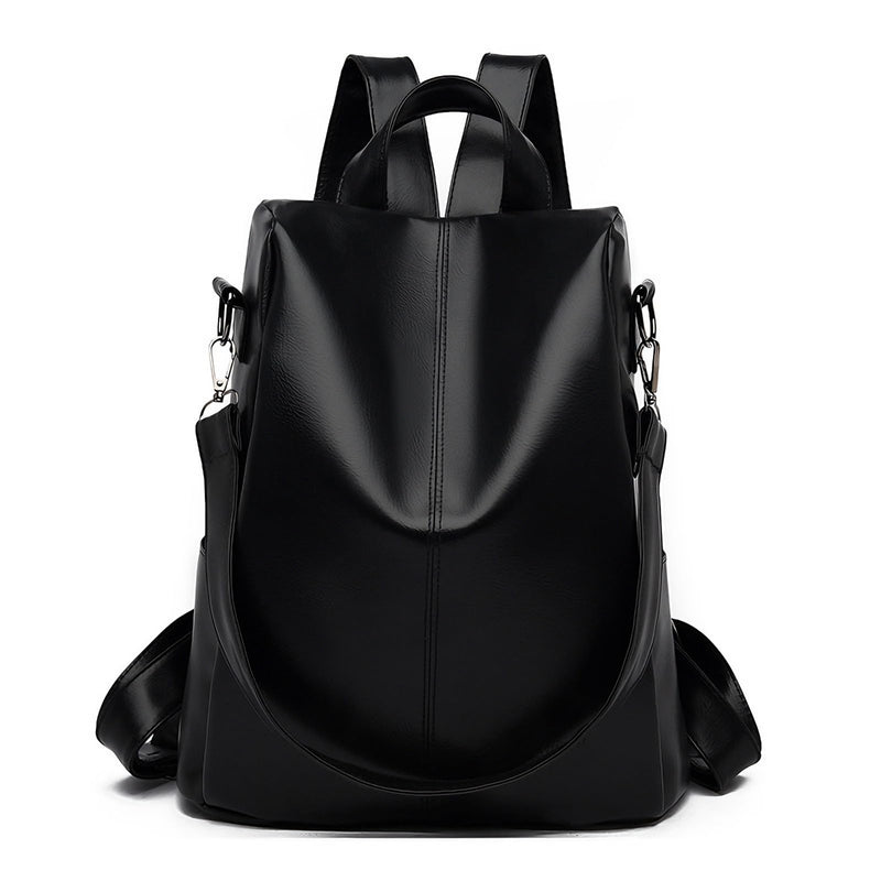 LY&SQ Faux Leather Backpack Purse for Women Anti-Theft Travel Backpack With Detachable Shoulder Strap Ladies Fashion Handbag(Black)