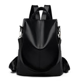 LY&SQ Faux Leather Backpack Purse for Women Anti-Theft Travel Backpack With Detachable Shoulder Strap Ladies Fashion Handbag(Black)