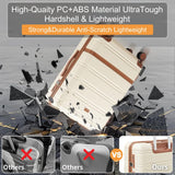 NEISIA Luggage Sets 3 Piece with spinner wheels, PC+ABS Hard Shell Travel Luggage,Lightweight Carry-on suitcases with TSA Lock,YKK Zippers (beige)