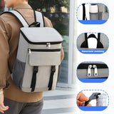 Schwylth Cooler Backpack, 30 Cans Backpack Coolers Insulated Leak Proof for Men Women, Ice Chest Beach Cooler Bag, Portable Lunch Backpack for Camping Hiking Picnic Travel (Grey)