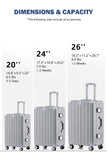 HotWay 20 Inch Aluminum Frame Carry On Luggage with Spinner Wheels, PC Hard Shell Suitcase with Cup Holder, Zipperless Luggage for Business Travel, Silver