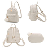 Barsine Girls Fashion Mini Backpack Purse Small Cute Plaid Leather Women Backpacks Little Bag (Ivory)