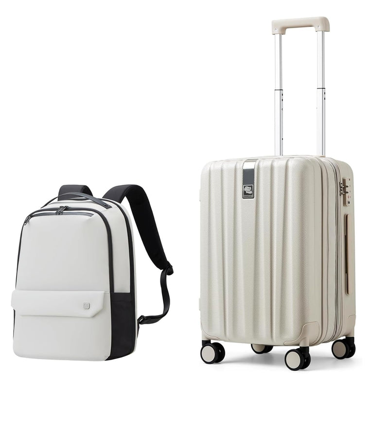 Hanke Carry on Backpack and 20 Inch Expandable Carry on Luggage 22x14x9 Airline Approved Lightweight PC Hard Shell Suitcases with Wheels,Travel Laptop Backpack for Men & Women