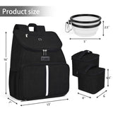 BAGLHER丨Dog Travel Bag, Airline Approved Pet Supplies Backpack, Dog Travel Backpack Accessories Set with 2 Silicone Collapsible Bowls and 2 Food Baskets. Black