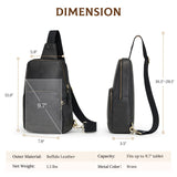 S-ZONE Sling Bag for Men Women RFID Blocking Genuine Leather Crossbody Shoulder Bag Backpack Hiking Daypack Travel