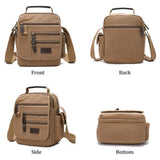 SUNSOMEN Mens bag Canvas Shoulder Bag Small Messenger Crossbody Work Bag Vintage Multi-function (D.Blue)
