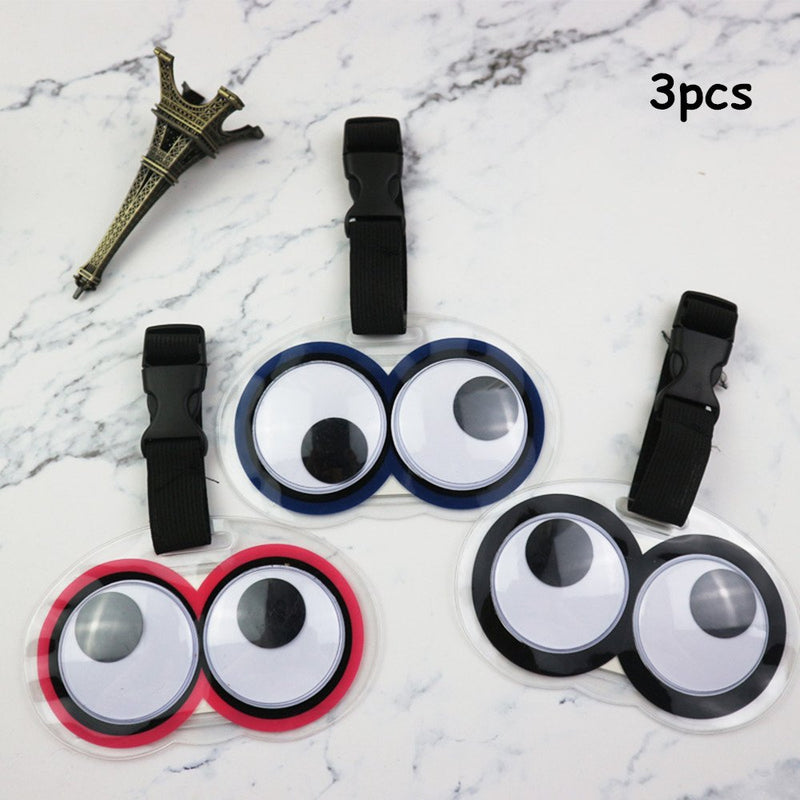 XinQianXiang 3pcs New Cute Eyes Luggage Tags Suitcase Luggage Tags Travel Accessories Baggage Name Tags