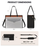LOVEVOOK Laptop Bag for Women, 15.6'' Laptop Tote Purse 2-in-1 Professional Work Bag Business Briefcase with Clutch Purse, Waterproof Leather Computer Handbag for Teacher Office Travel