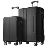 Japovker Luggage Sets 2 Piece Large Suitcases with Spinner Wheels, 20/28 Inch Hardshell ABS Expandable Luggage Set, Lightweight Suitcase Set with TSA Lock for Men Women Business Trip (Black)