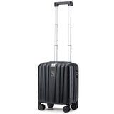 Hanke 14 Inch Underseat Carry On Luggage with Wheels Hard Shell Suitcases Carry On Bag Lightweight Small Mini Suitcase Tsa Luggage for Travel.（Jet Black）