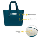 RTIC Ultra-Tough Tote Bag, Waterproof for Beach, Pool, Towel, Grocery, Shopping, Camping, Picnic, Travel, Boat, Heavy-Duty, Puncture Resistant, Large, Marine