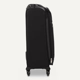 Amazon Basics 28" Large Checked Softside Expandable Suitcase with 360-Degree Multi-directional Spinner Wheels, Expandable Capacity, Zippered Pockets, Telescoping Handle, Black